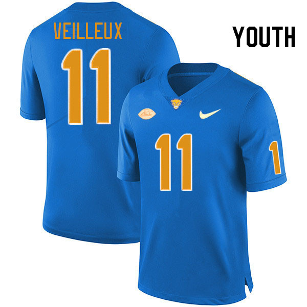 Youth #11 Christian Veilleux Pitt Panthers College Football Jerseys Stitched Sale-Royal